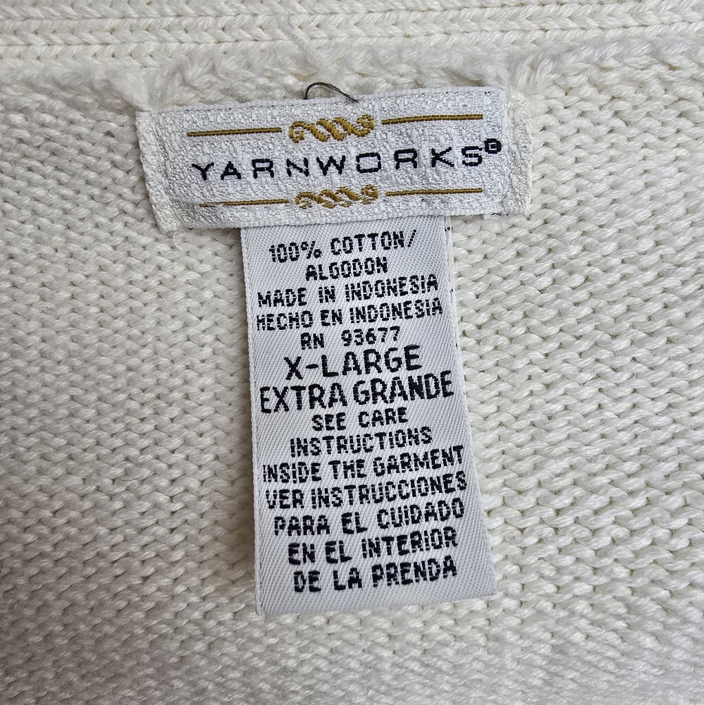 Vintage Yarnworks Off White Cardigan With Gold Buttons - X Large - Picture 7 of 7